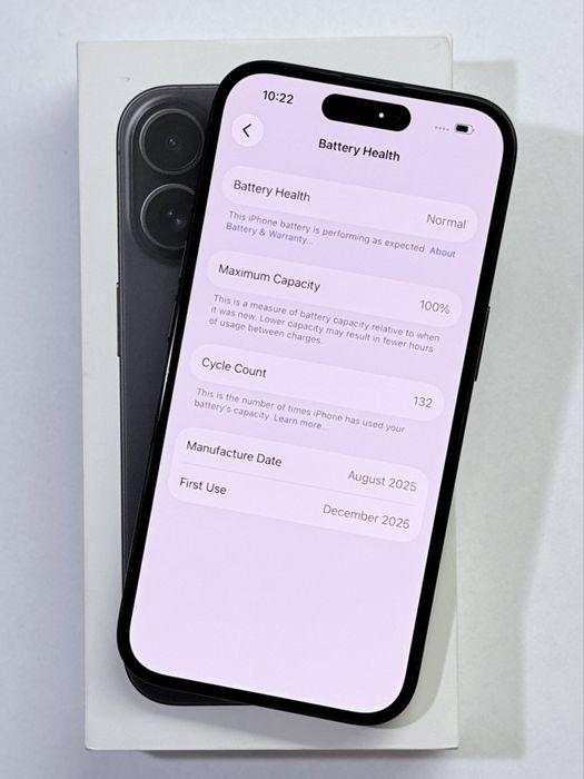 iPhone 16 Black 100% battery