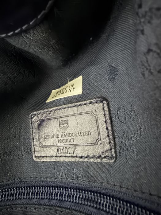 MCM Drawstring Bucket Bag Navy