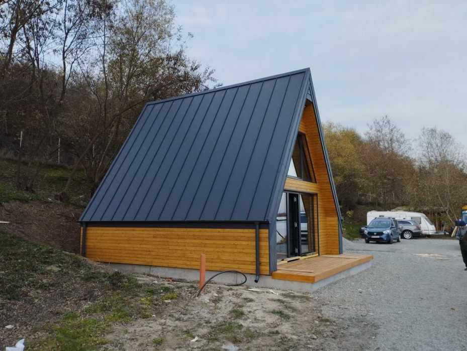 Cabana stil A-Frame, Case, Foisoare si Terase din structura de lemn la comanda