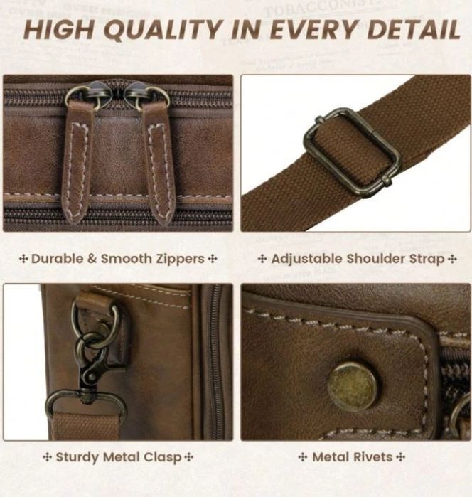 Geantă pentru bărbați NEWHEY, geantă de umăr vintage