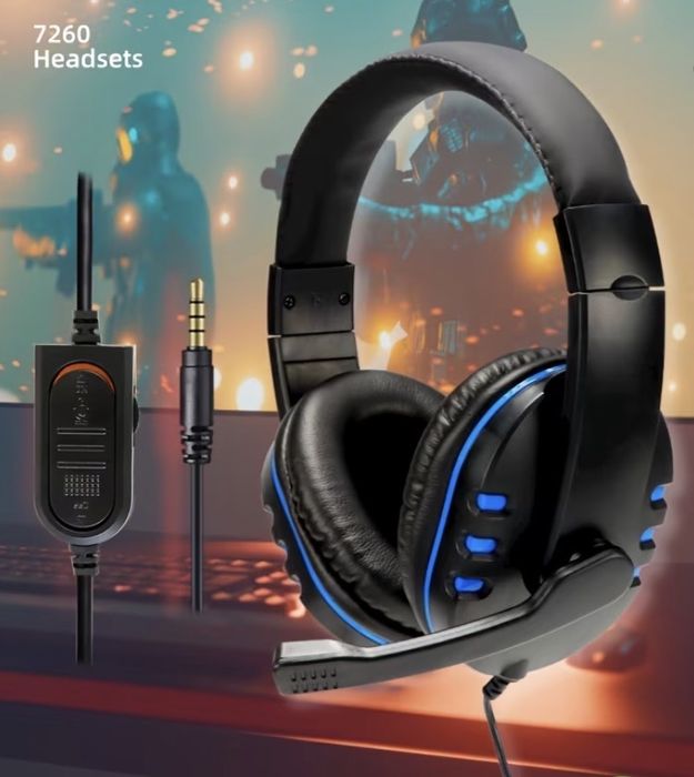 Игровые наушники с микрофоном для ПК и телефона