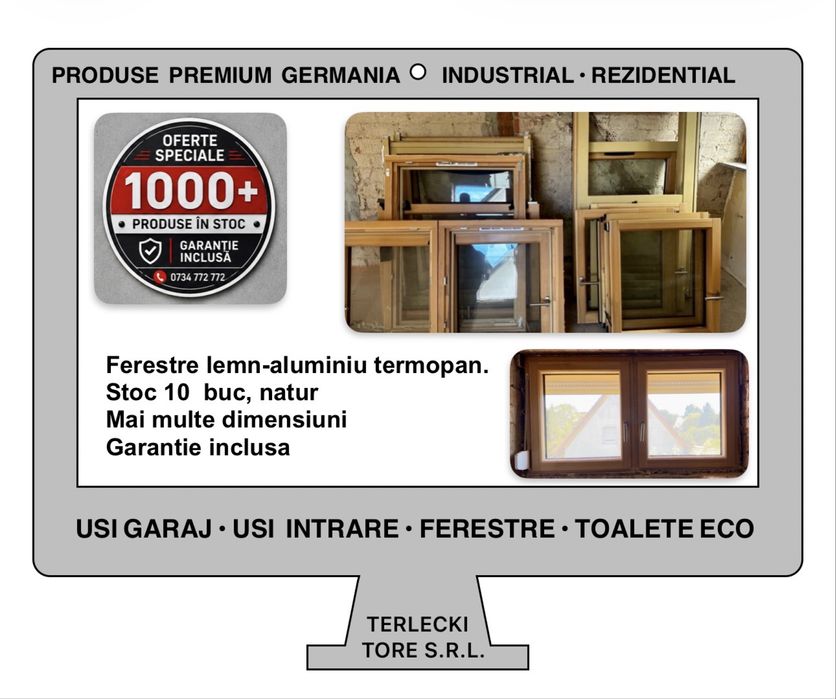Ferestre lemn aluminiu  termopan mai multe dimensiuni Germania Garantie