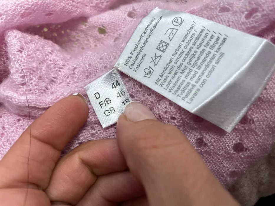 FADENMEISTER размер 44 - XL дамски кашмирен пуловер 100% КАШМИР Розов