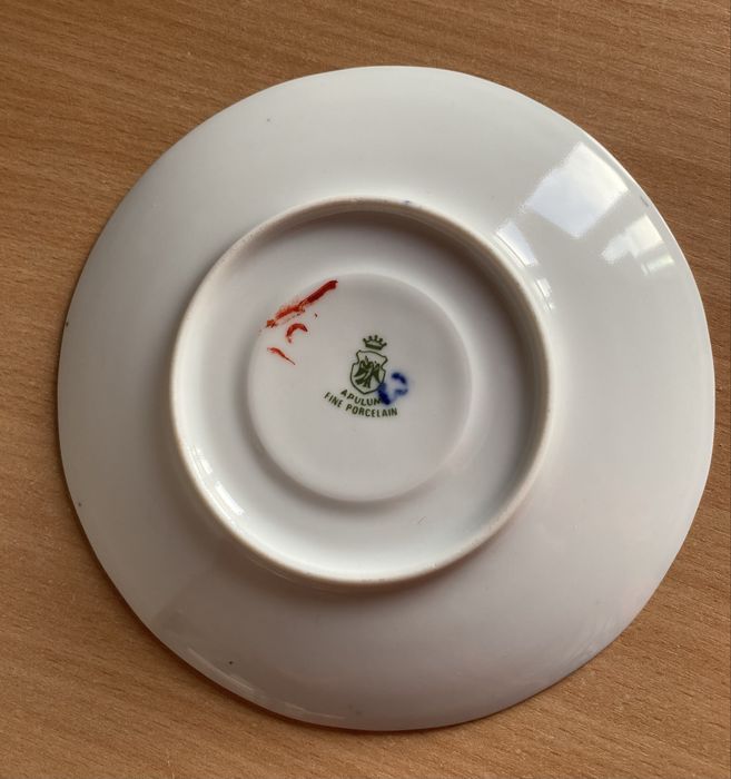 Serviciu cafea  Apulum, portelan cobalt cu argintiu, 18 persoane, nou