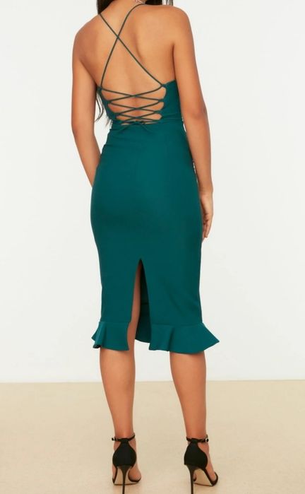 Официална рокля  зелено S