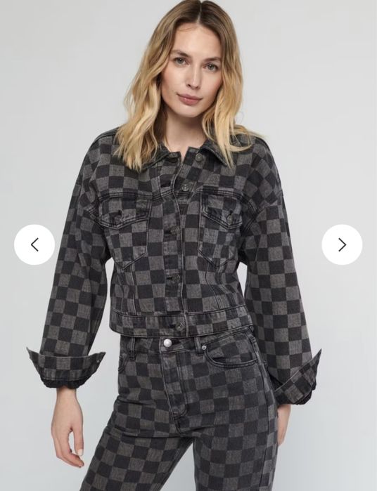 Дънково яке checkerboard print