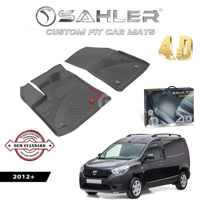 Гумени стелки за Dacia Dokker VAN  2012+ / Дачия Докер ВАН / тип леген / висок борд