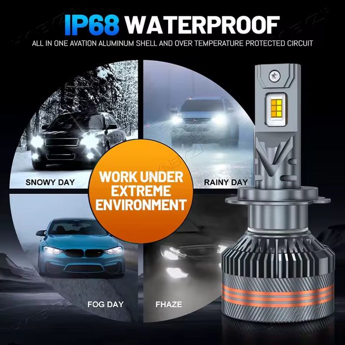 Leduri H1,H4,H7,H8,H9,H11 Telecomnda Si Stroboscop/3 Nuante De Culori