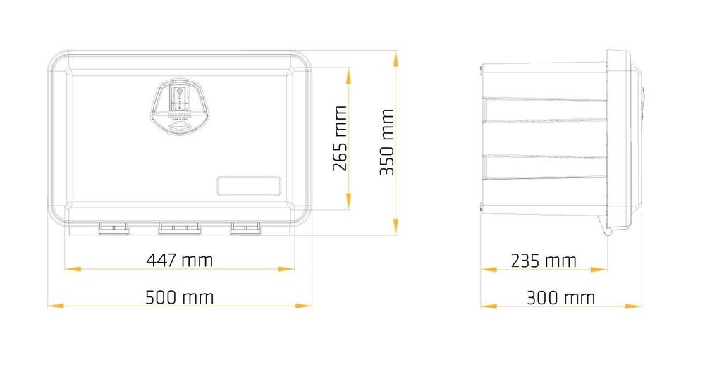 DAKEN JUST сандък кутия за инструменти за ремарке 500x350x300mm 31l