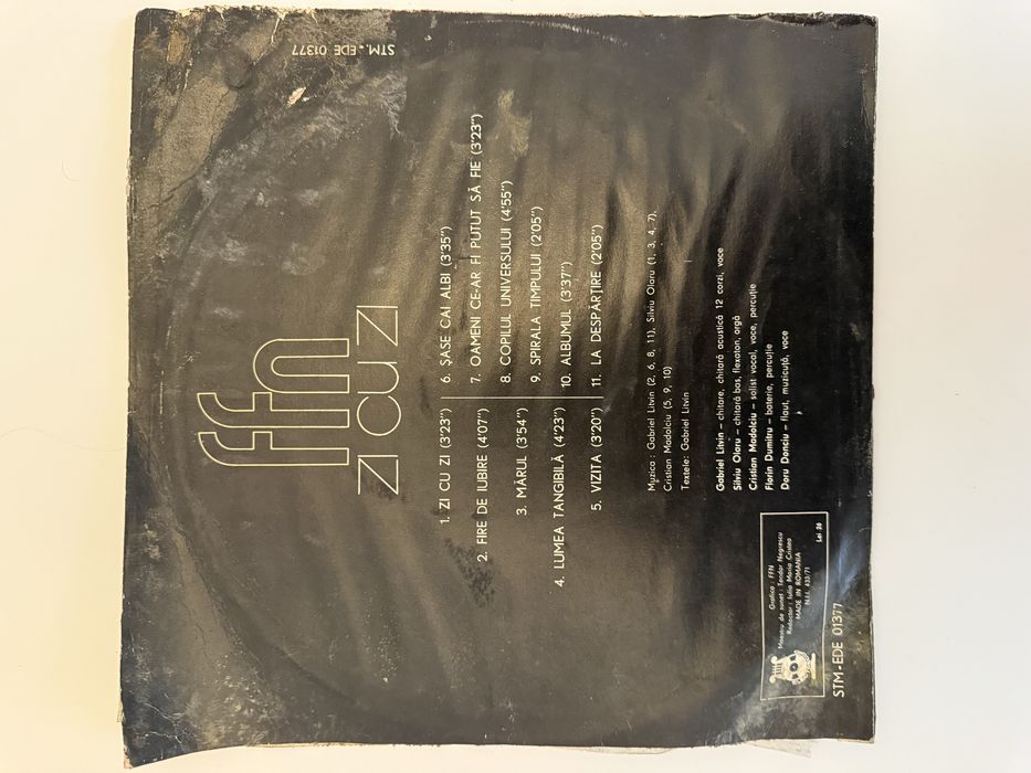 Disc cu vinil- FFN ,,Zi cu zi" , 1978