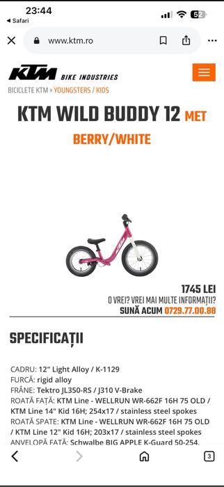 Vand bicicleta pt copii