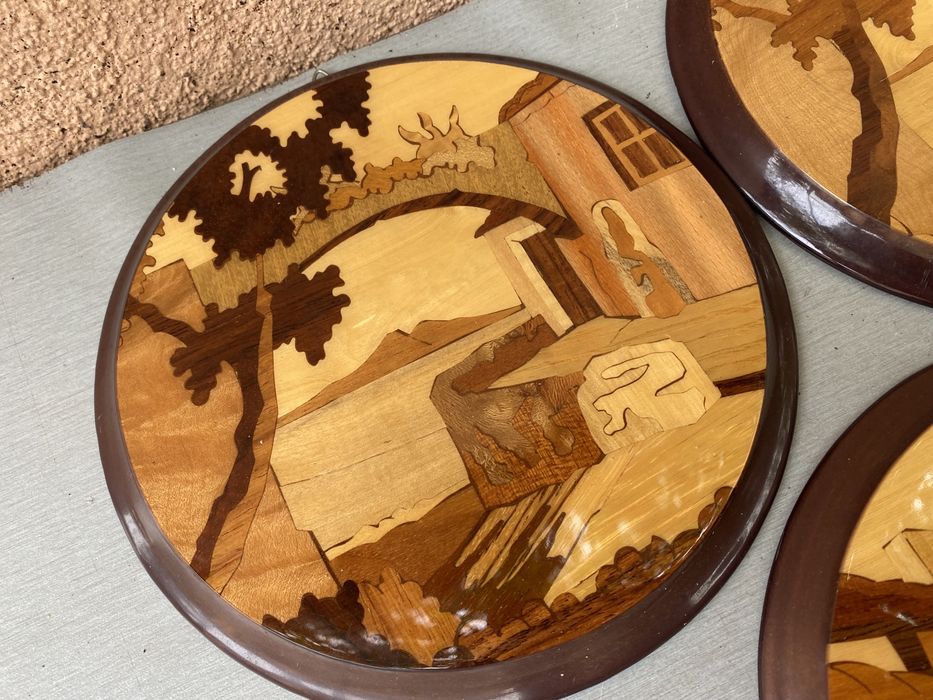 Италиански  пана за стена с интарзия картина