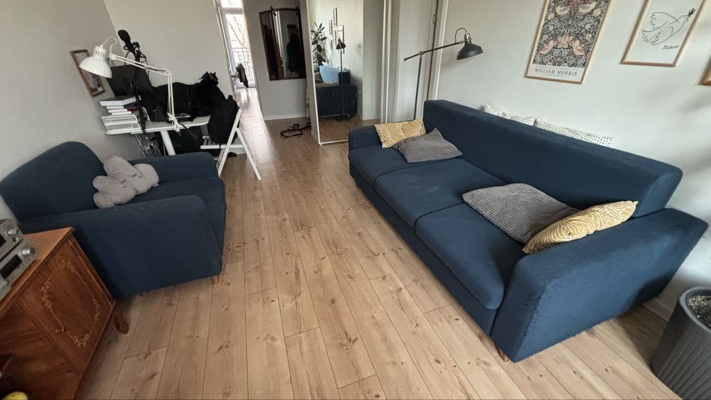 Диван и кресло б/у