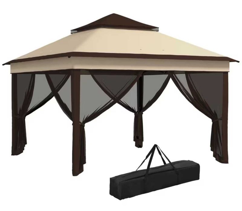 Foisor de grădină reglabil Outsunny_(326x326x272 cm),nou în pachet