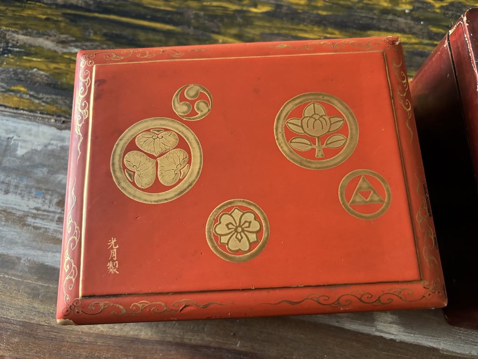 Две антикварни японски кутии за бижута-дърво,лак,Мейджи период