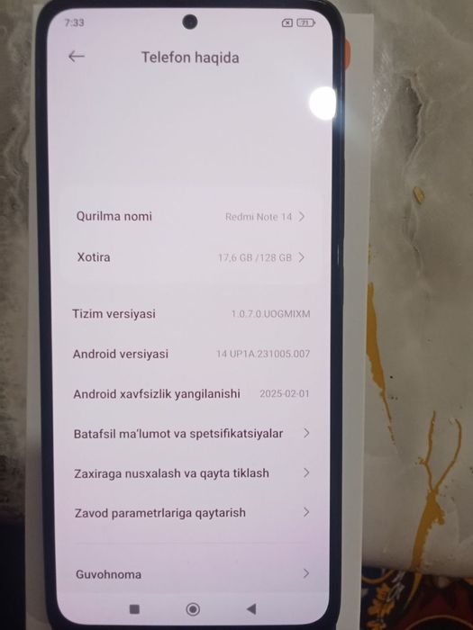 Redmi note 14 6/128