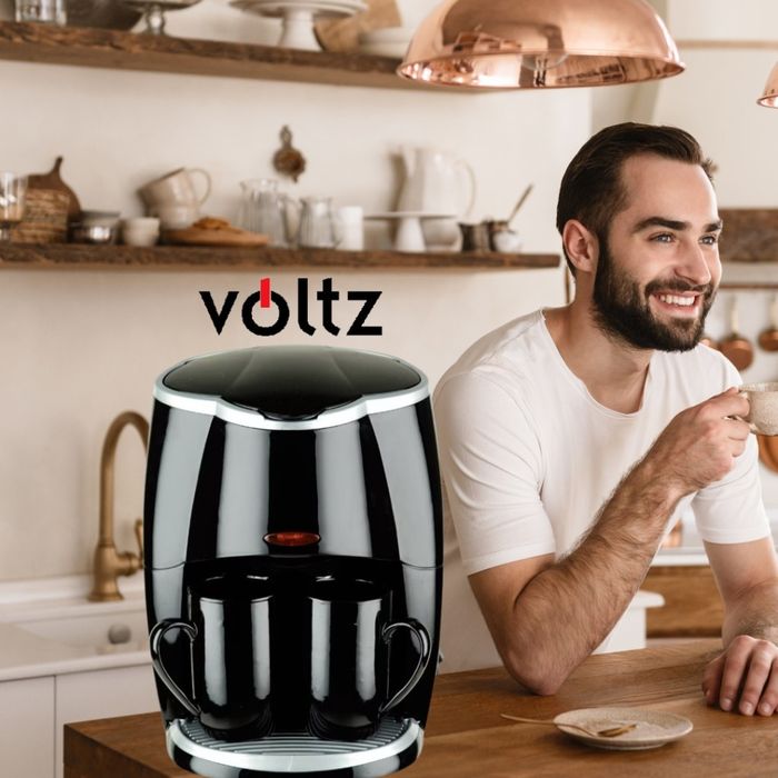 Кафеварка Rosberg R51170A 450W с две чаши, Черна, 2 ГОДИНИ ГАРАНЦИЯ