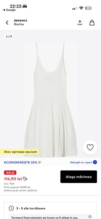 Rochie S- noua, cu eticheta Bershka