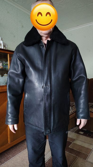 Зимняя кожаная куртка