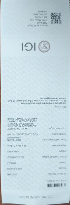 Vând Smarald Natural 4.98 ct Zambia  Piatră Prețioasă