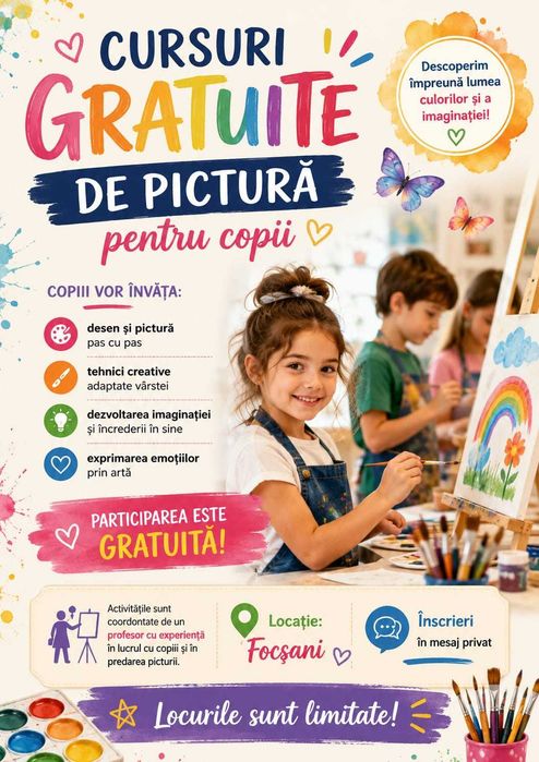 Cursuri gratuite de pictură pentru copii