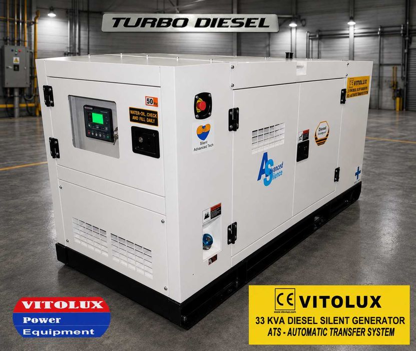33 КVA / 26 KW Шумозаглушени Трифазни Дизелови Генератори с Автоматика