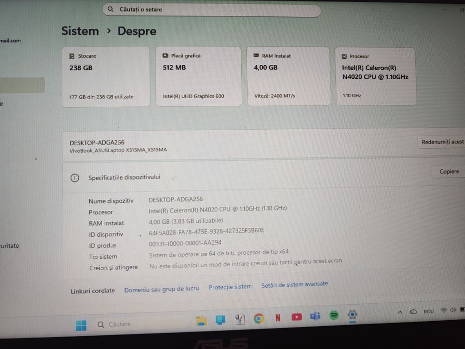 Laptop Asus windows 11