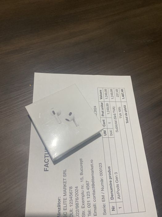 Air pods gen3 noi in cutie cu factura