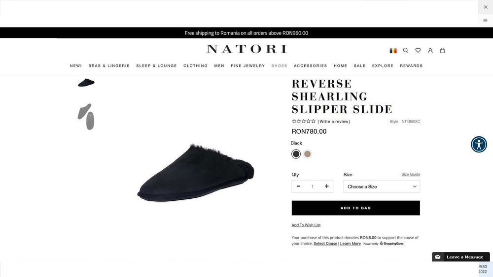 Papuci de casa din blana naturala