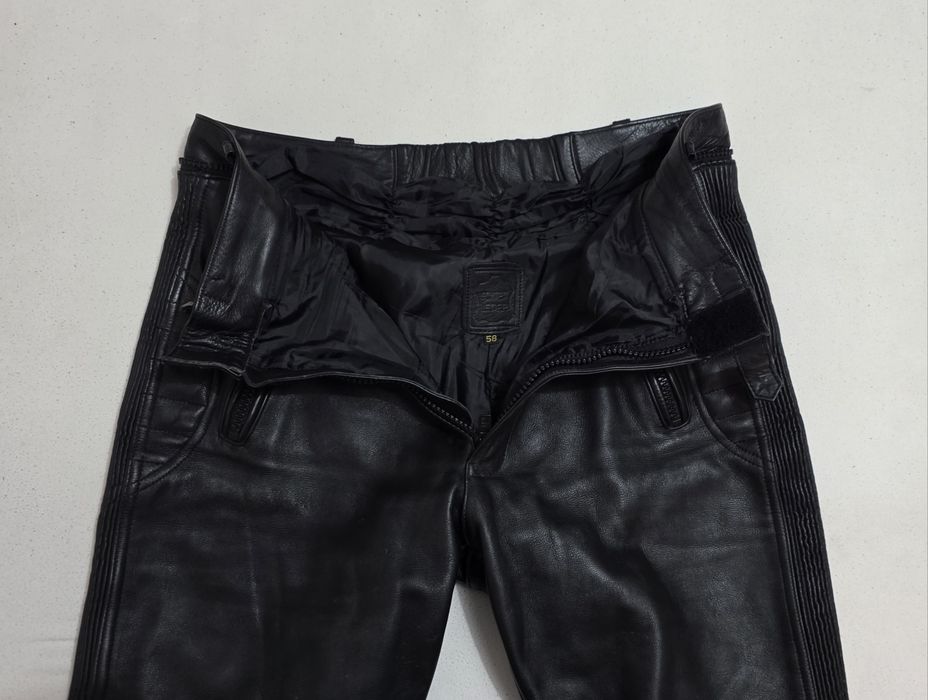 Pantaloni profi moto, ATV, Streetline, din piele naturală cu protecții incluse, marimea 58 (un XL/XXL) Handmade