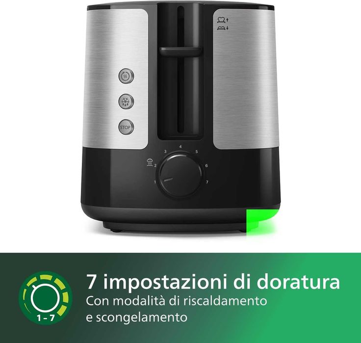 Тостер Philips Viva Collection, 7 нива на позлата, HD2637/90