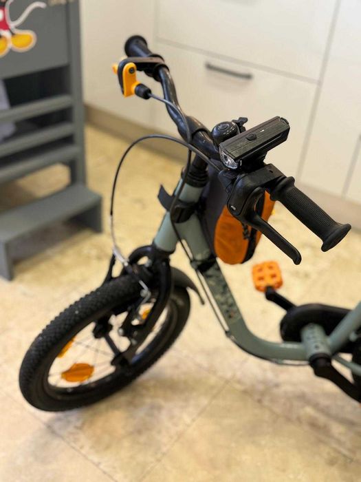 Bicicletă 2 în 1 Discover 900 14" verde copii 90-110 cm