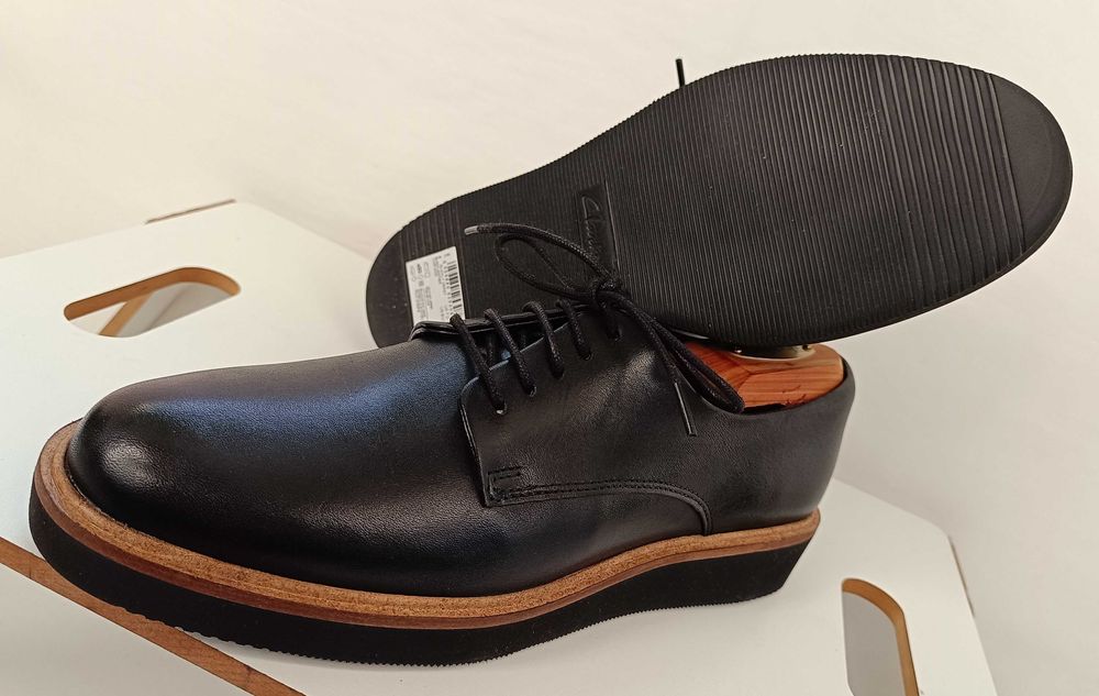 Pantofi derby 39 40 plain toe premium Clarks NOI piele naturala moale