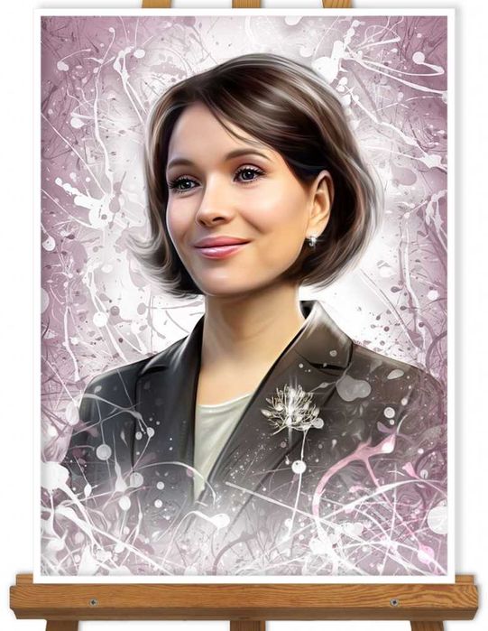 Cadoul ideal,portret pictat original dupa fotografie