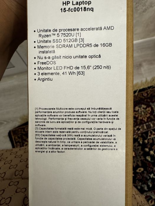 Noutbook Hp laptot 15-fs0018nq
