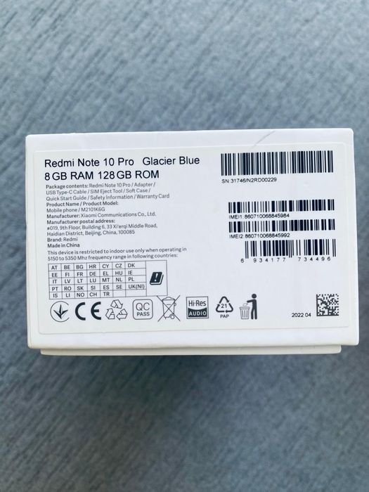 Продам Redmi Note 10 Pro Glacier Blue 128 GB