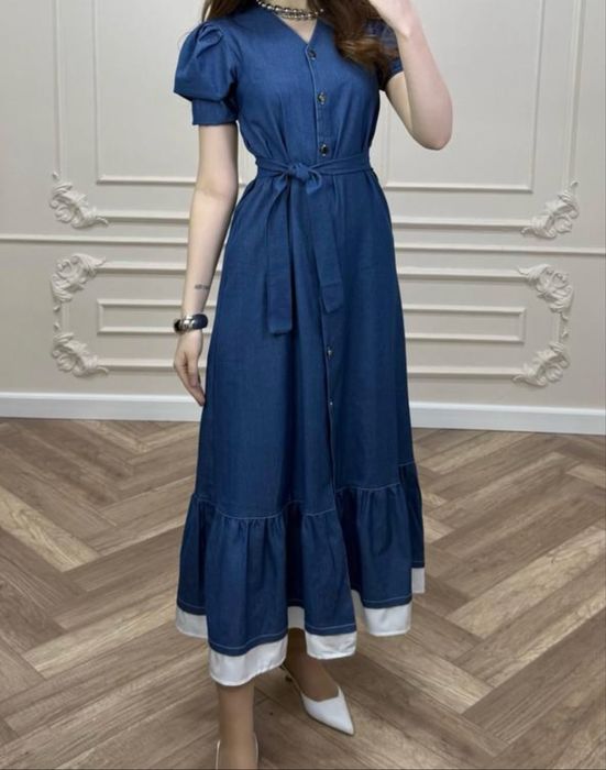 Платия синий длина