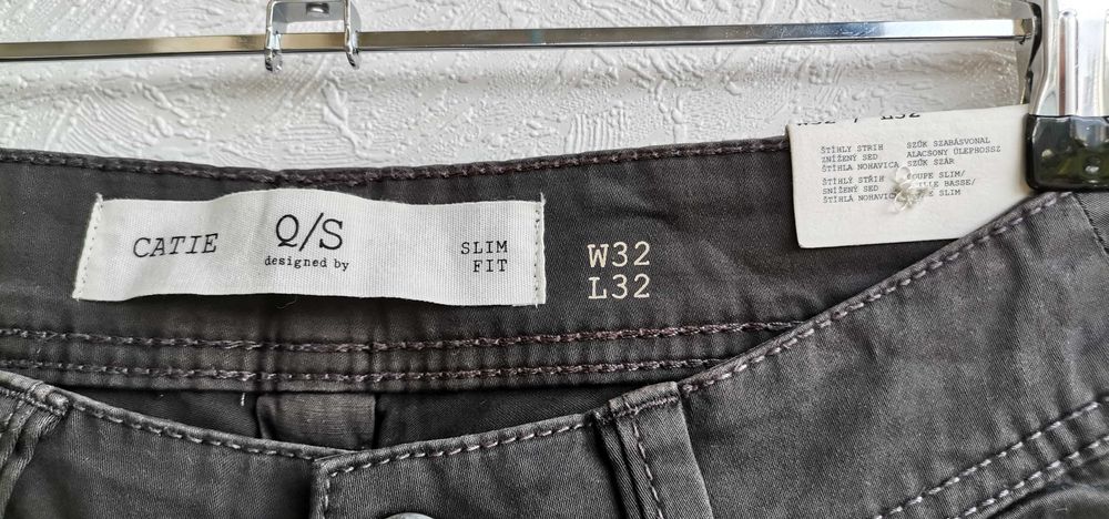 Blugi jeans femei QS by Oliver Catie Slim Fit W32/L32 gri inchis Noi