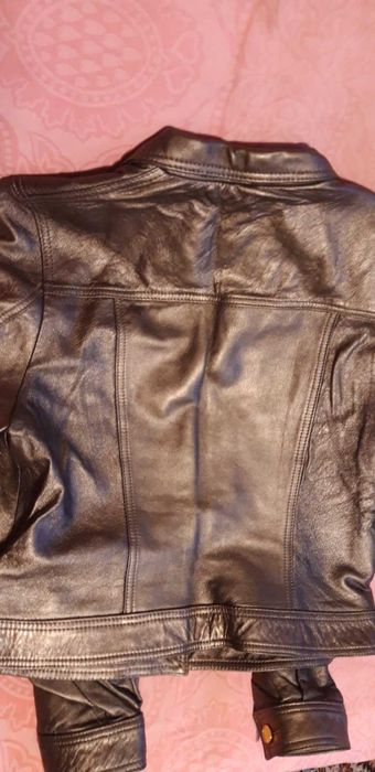 Geaca de piele maro sidefat, pentru dama