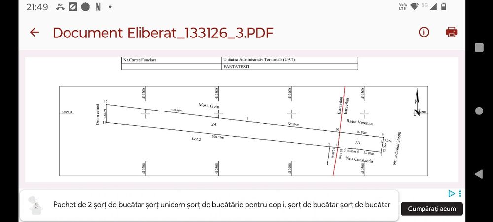 Teren intravilan+extravilan, comuna Fârtățești, județul Vâlcea