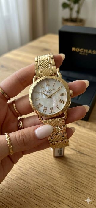 ЧИСТО НОВ Луксозен ROCHAS Paris – Злато и Седеф (Пълен комплект)