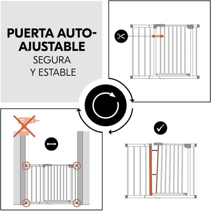 Poarta de siguranta pentru copii Hauck Open N Stop 2 , 96 – 101 cm , alba
