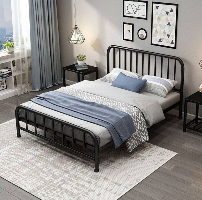 Двуспальная кровать Loft krovat темир крават metal kalavat