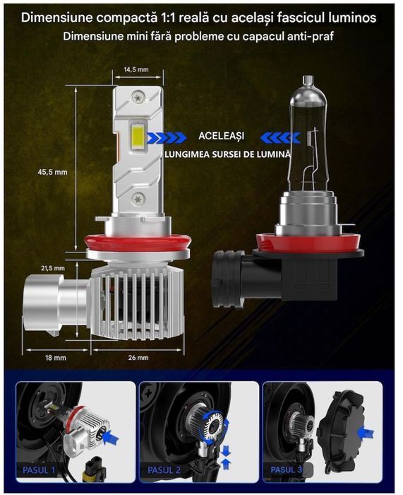 Set 2 Buc. Bec H11 Led auto