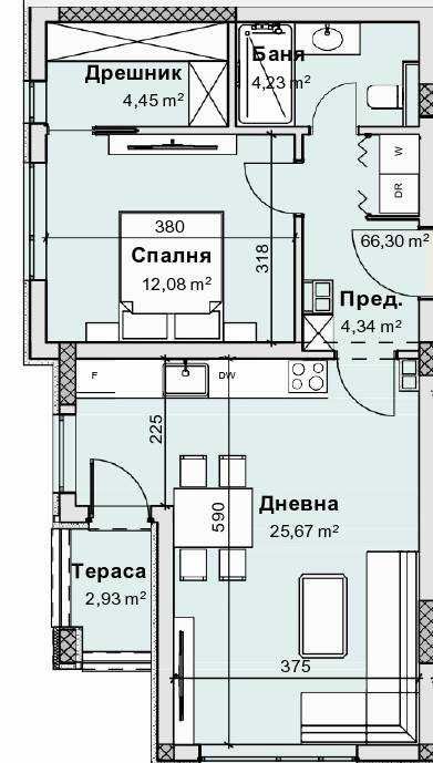 Продава се Двустаен апартамент в Пловдив, Остромила - 76 кв.м за 1104 €/кв.м - Снимка #2