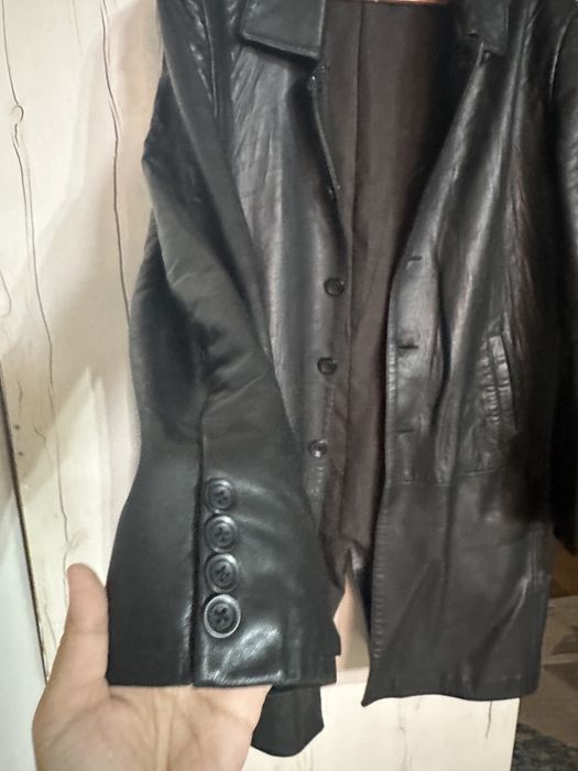 Кожаный плащ мужской