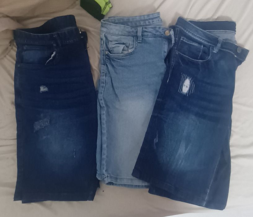 3 perechi bermude jeans