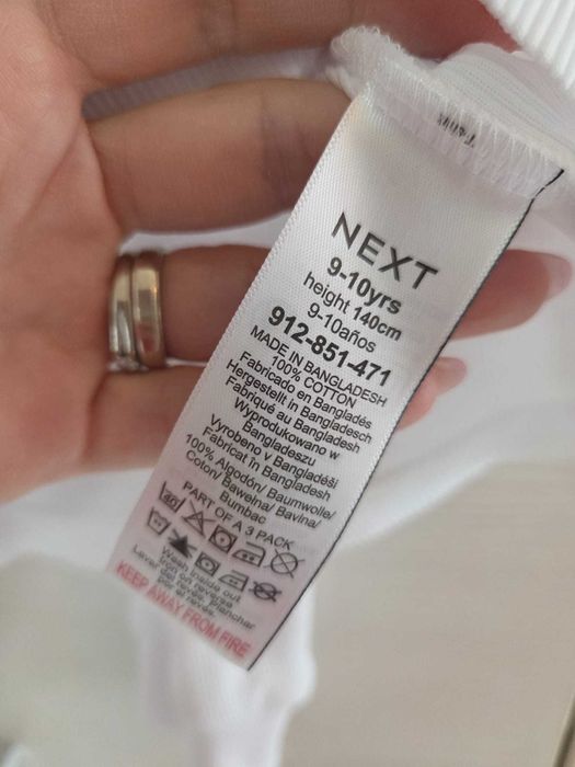 Set 5 bluze albe copii Next 9-10 ani