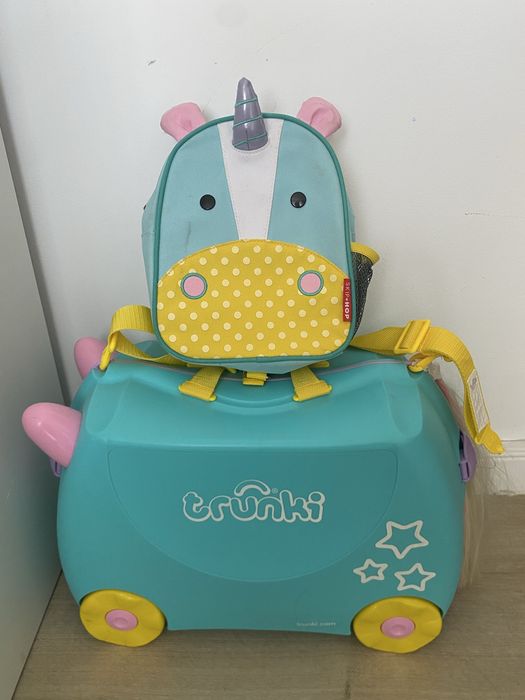 Valiza Troller  copii Ride-On Trunki UNA Unicorn 46 cm, ghiozdan gradinita Skip Hop, ghiozdan gradinita  Trunki