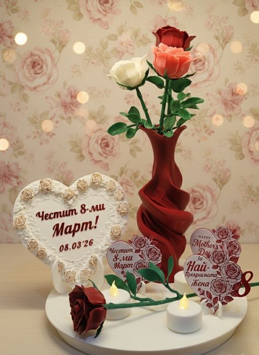Специален подарък с любов за 8ми Март, персонализиран с име и послание